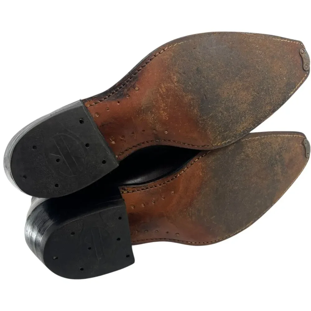 Vintage 70s Frye Brown Leather Tall Riding Boots Made in USA Men’s 7D